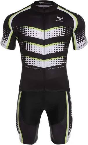 Vista 2 de Conjunto de camiseta de ciclismo para hombre, camiseta reflectante de secado rápido y pantalones cortos de ciclismo acolchados 3D, M