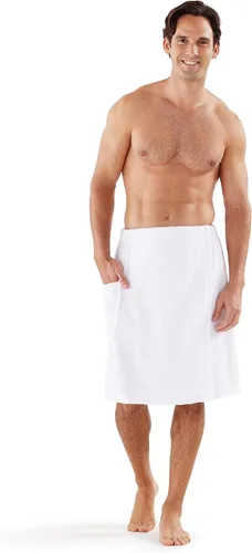 Vista 10 de Boca Terry - Toalla para hombre, 100% algodón, toalla de cintura elástica para ducha, spa, sauna, gimnasio, segura y ajustable Terry cloth shower