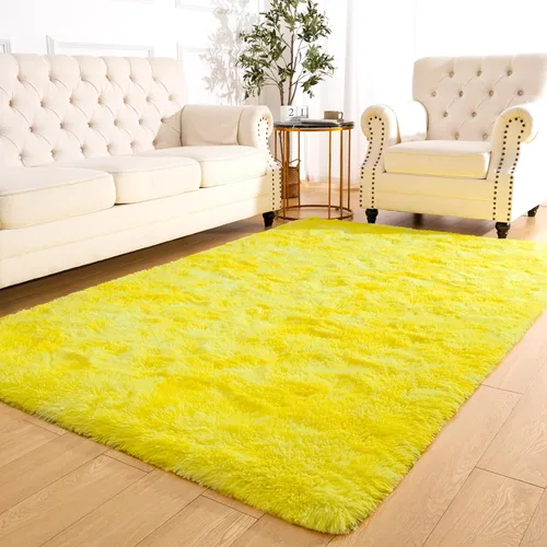 Vista 66 de Softlife Alfombra naranja para dormitorio, alfombra de felpa esponjosa para sala de estar para niñas, alfombra lanuda para niños, alfombra suave