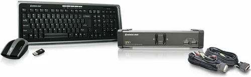 Vista 5 de IOGEAR Conmutador KVMP DVI de 2 puertos con juego completo de cables, (compatible con GCS1102 TAA), negro