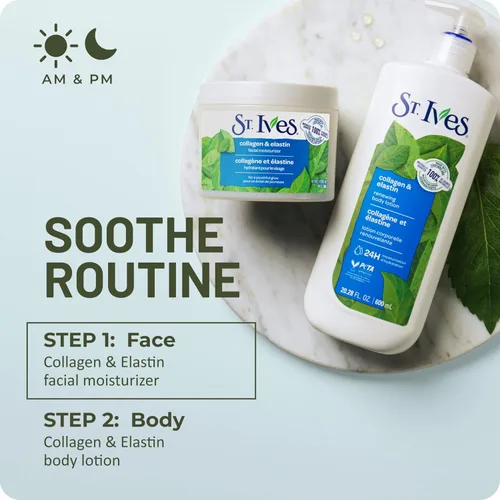 Vista 10 de St. Ives Loción renovadora de manos y cuerpo para mujeres con bomba, hidratante diario colágeno elastina para piel seca, hecha con humectantes 100%