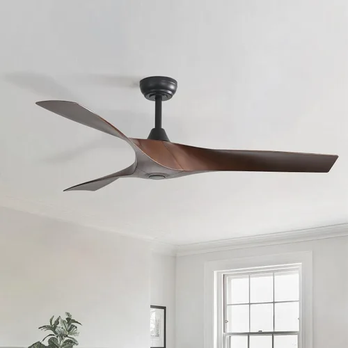 Vista 13 de CACI Mall Ventilador de techo blanco de 52 pulgadas, sin luz, moderno, control remoto, perfil bajo, ventilador de techo de 3 aspas con motor CC