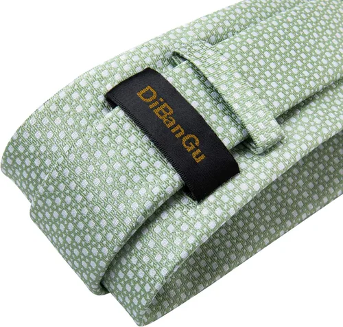 Vista 5 de DiBanGu Conjunto de gemelos de corbata de seda y bolsillo cuadrado para hombre, corbata formal