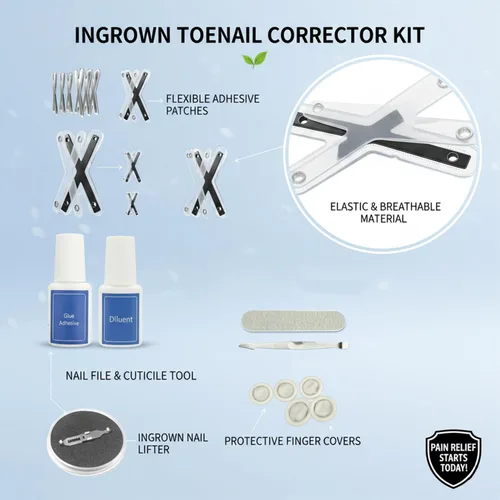Vista 5 de Tiras correctoras de tratamiento de uñas encarnadas, corrector de curvas de uñas encarnadas de aleación de titanio, herramientas de uñas encarnadas