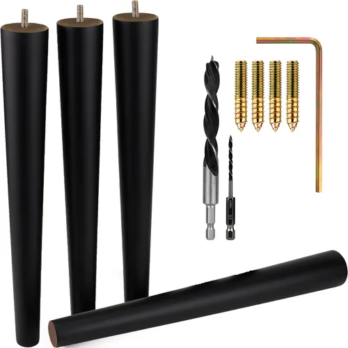 Vista 13 de Airy Abode Patas de madera de fresno prémium para muebles (kit de instalación completa): elige tu tamaño y color Ceniza