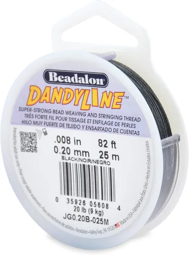 Vista 9 de Beadalon Dandyline - Hilo para tejer y atar cuentas, 0.005 in / .004 pulgadas, negro, 82.0 ft