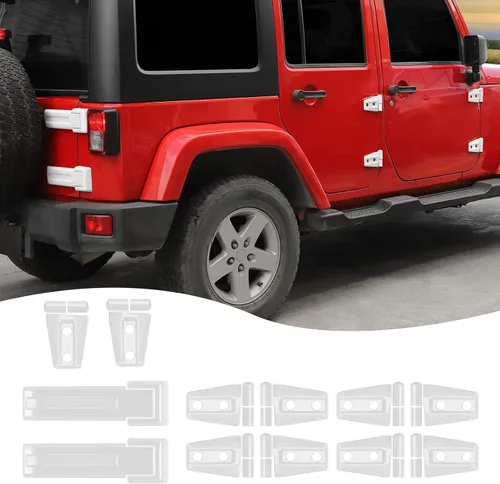 Vista 13 de Hoolcar Bisagra de puerta del capó del motor, bisagra de la puerta trasera, cubierta de bisagra de puerta de ABS, accesorios para exteriores Negro