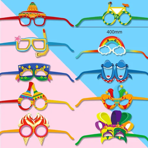 Vista 4 de HOWAF Divertido marco de anteojos de fiesta, 30 piezas de cartón, accesorios de cabina de fotos, para niños y adultos, accesorios novedosos