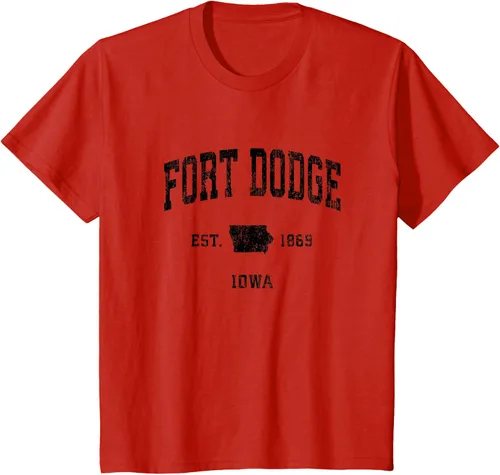 Vista 3 de Fort Dodge Iowa IA - Camiseta deportiva clásica negra con diseño deportivo, Gris