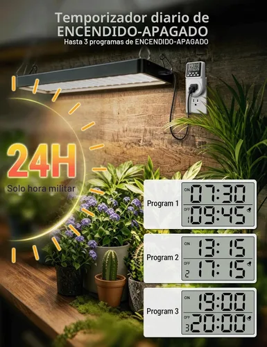 Vista 2 de Techbee Enchufe temporizador intermitente digital de ciclo de repetición infinita para toma de corriente, interruptor de alimentación programable