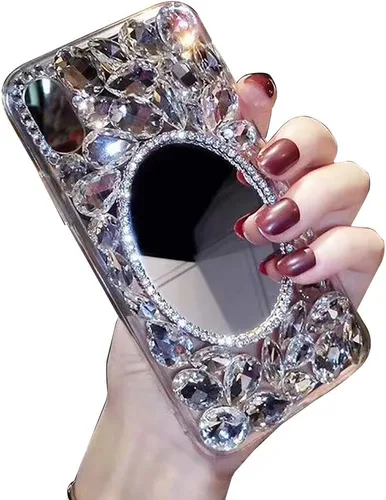 Vista 10 de LCHDA - Funda con diamantes brillantes para iPhone 14 6.1, LCHDA - Funda protectora para teléfono con diamantes de imitación transparentes