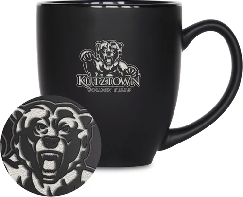 Vista 242 de Rico Industries - Taza de cerámica mate negra con grabado láser estándar de 15oz para NCAA (escuelas T & U) - Para bebidas calientes o frías