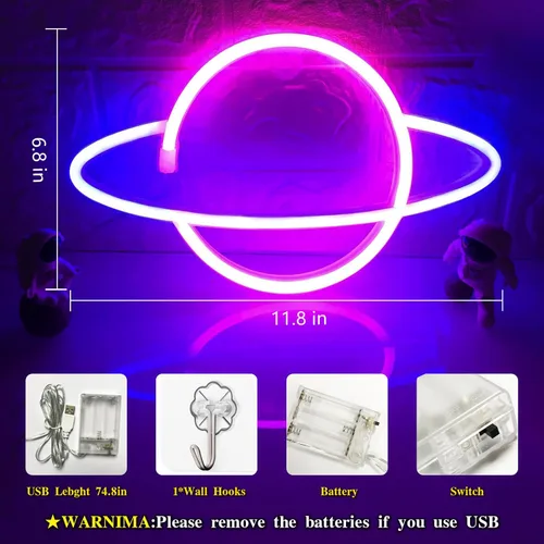 Vista 11 de Letrero de neón de amor para dormitorio, USB o batería, luz de neón para pared, luz de neón LED como letreros de pared de neón para niñas, letrero