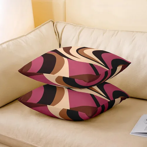 Vista 167 de Juego de 2 fundas de almohada abstractas de 16 x 16 pulgadas para niños, niñas, adolescentes, decoración de dormitorio, moderna a rayas, decoración