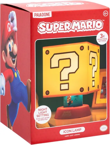 Vista 5 de Paladone Super Mario Icon Lamp con tres ajustes de brillo y apagado automático, mercancía Nintendo