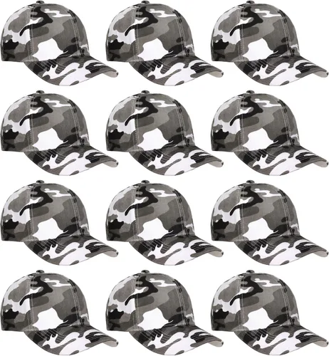 Vista 22 de Falari - 12 unidades de gorras de béisbol, lisas y de tamaño ajustable, venta al por mayor Verde militar