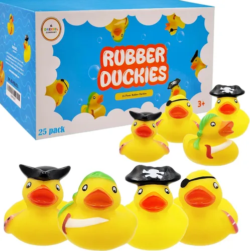 Vista 14 de Juguete de pato de goma pirata de San Patricio, paquete de 6 patos para niños, proyectos de cumpleaños de baño, regalos para baby showers, aula