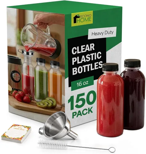 Vista 28 de EconoHome 16oz, paquete de 100 botellas de jugo sin BPA, a prueba de fugas