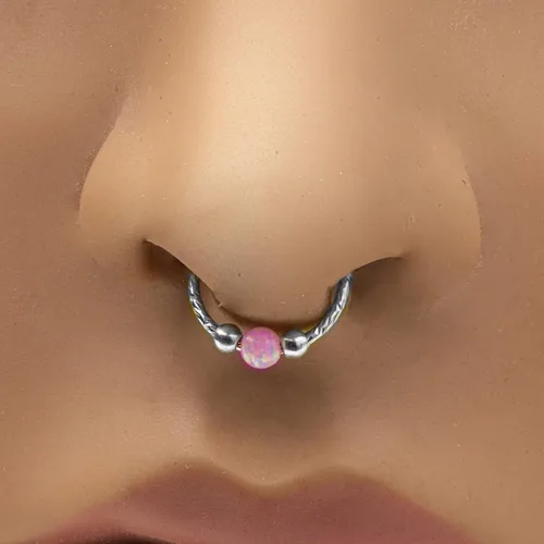 Vista 22 de Fake Opal Septum Rings