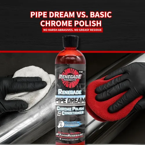 Vista 8 de Rebel Pipe Dream Acondicionador y Limpiador de Pulimento de Cromo de 12 oz para Tubos de Cromo, Chimeneas, Escape y Todo lo que Está en el Medio