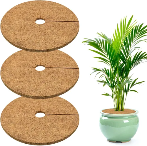 Vista 12 de ZeeDix Pack de 10 anillos de mantillo de fibra de coco, anillo de mantillo de coco coir de 6 pulgadas, protector de árbol 100% natural, anillo