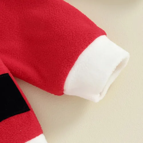 Vista 7 de Amnnchya Traje de Navidad para bebés, niños y niñas, disfraz de Papá Noel, para recién nacidos, chaqueta de felpa de lujo, conjunto de pantalones