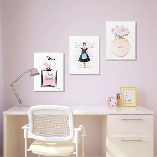 Vista 7 de The Stupell Home Décor Collection Pretty Pink - Botella de perfume de acuarela rosa