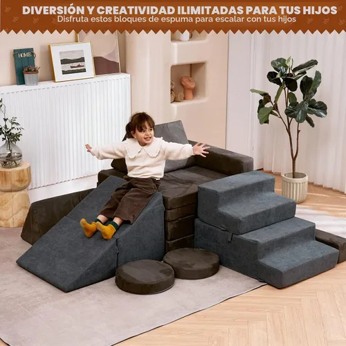 Vista 3 de jela Juego de bloques de escalada para interiores, bloques de escalada de espuma suave y seguros con escaleras deslizantes, juguetes de bloques