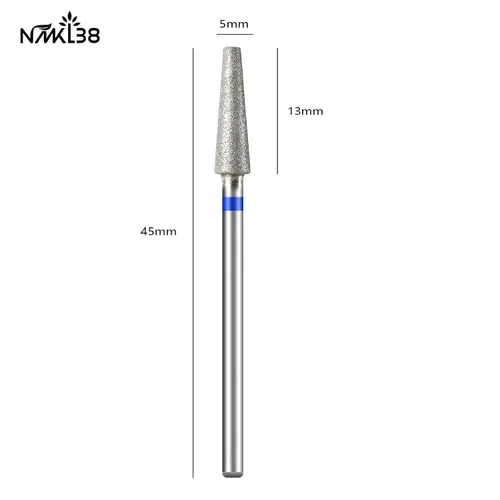 Vista 2 de Broca profesional de carburo para cutícula de uñas con forma de cono de 3/32 pulgadas para herramientas de manicura y pedicura (mediano)