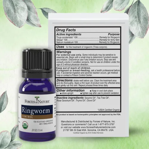 Vista 5 de Forces of Nature Tratamiento de tiña para humanos, medicina homeopática orgánica, 0.37 onzas líquidas, alivio antifúngico de múltiples síntomas