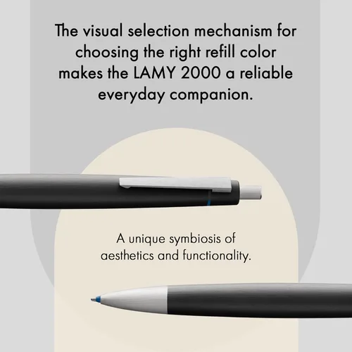 Vista 3 de Lamy 2000 – Bolígrafo con cepillado SS Clip en 4 colores (L401)
