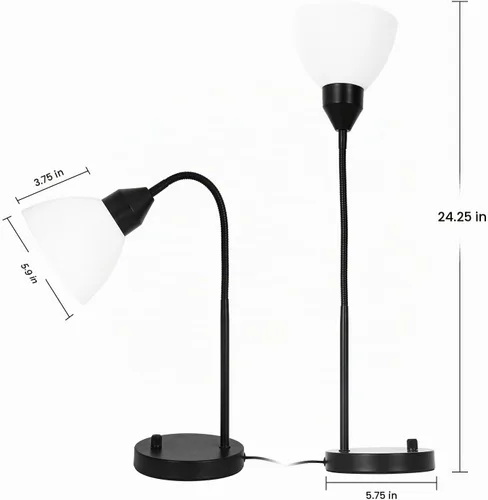 Vista 4 de Lámparas de escritorio, lámparas de mesa para dormitorios con 2 puertos USB, lámparas de noche regulables continuas, lámpara ajustable para sala