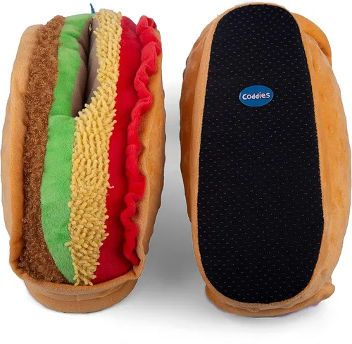 Vista 3 de Coddies Pantuflas de tacos Pantuflas divertidas unisex, novedosas y cómodas, regalo de broma hombres, mujeres y niños