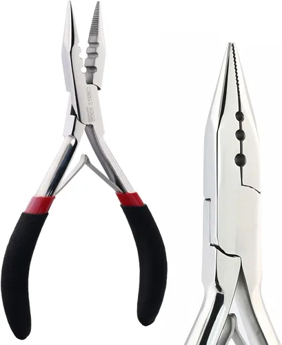 Vista 6 de Pro - Herramientas de extensión de cabello, mini 3 agujeros, microcuentas de silicona y nanoanillos, extensiones de cabello, alicates para abridor