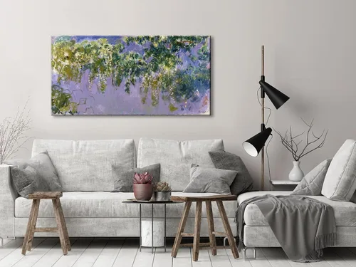 Vista 3 de Wieco Art Lienzo de giclée de glicenia, arte de pared de Claude Monet, famosas pinturas al óleo, obras de arte de arte modernas e impresionistas