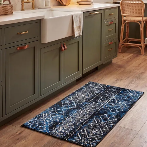 Vista 45 de SAFAVIEH Alfombra de área 8x10 - Colección Adirondack - Grande - Negro y plateado, diseño marroquí bohemio, no suelta pelusa y fácil de limpiar