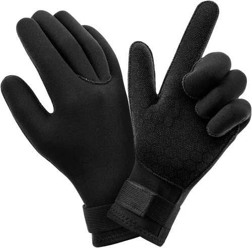 Vista 10 de AUAUY Guantes de buceo, guantes de neopreno de 0.118 pulgadas (0.118 in), guantes de neopreno cálidos de cinco dedos, guantes de surf flexibles
