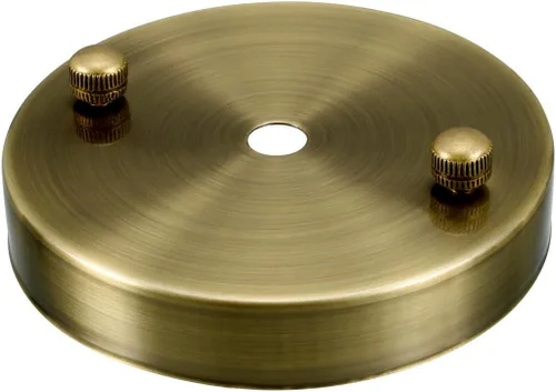 Vista 4 de uxcell Placa de luz de techo retro con base puntiaguda chasis disco colgante accesorios 3.937 inx0.787 in tono bronce w tornillo 3 unids
