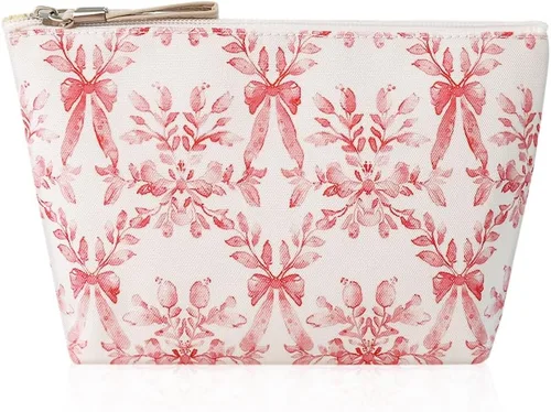 Vista 14 de Bolsa de maquillaje, organizador de viaje, neceser para mujer, pequeña funda de cosméticos para bolso, lindo embrague de almacenamiento de tela