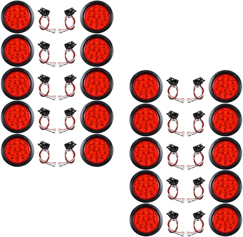 Vista 77 de Kit de tapones de cableado con cubierta de hule para luz trasera LED redonda de 4", 12 ledes, para RV, camioneta