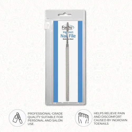 Vista 4 de ForPro Professional Collection Lima de uñas encarnadas, herramienta de uñas encarnadas de acero inoxidable de grado quirúrgico con extremo en ángulo