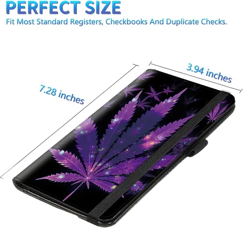 Vista 53 de Funda para chequera para hombres y mujeres, cartera de cuero RFID con ranuras para tarjetas de crédito, soporte de cheques duplicados personales
