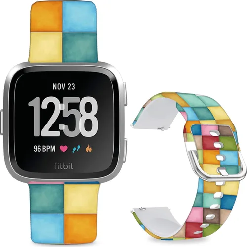Vista 19 de Correas de reloj de silicona suave compatibles con Fitbit Versa 2/Versa/Fitbit Versa Lite/SE, correa de repuesto con bonito patrón floral de 0.98