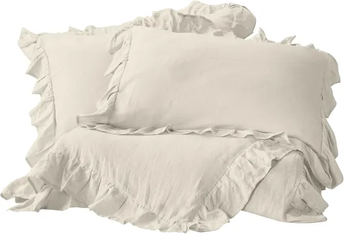 Vista 14 de Delara Juego de funda de edredón de algodón orgánico tamaño King, juego de ropa de cama de 3 piezas, funda de edredón suave tamaño King con 2