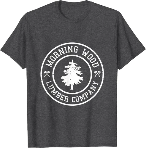 Vista 25 de Camiseta de madera de la mañana cómica Lumber Company Tee T-Shirt Negro