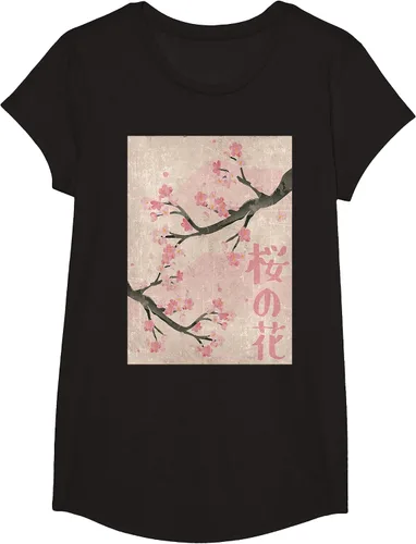 Vista 3 de Cherry Blossom Japanese Vintage Woodblock Japan Pink Sakura T-Shirt Asphalt Grey