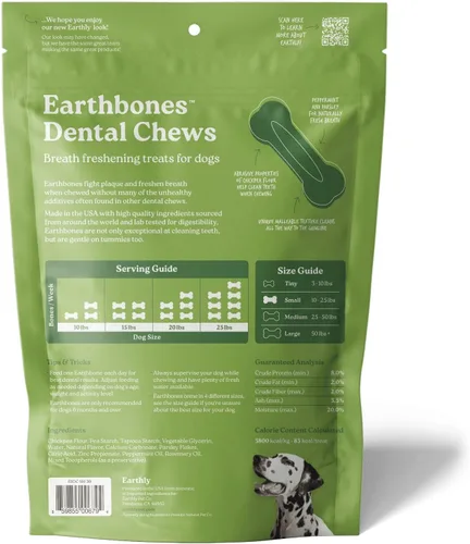 Vista 7 de Earthbones - Masticables dentales para perros de 10 a 20 libras, 30 huesos