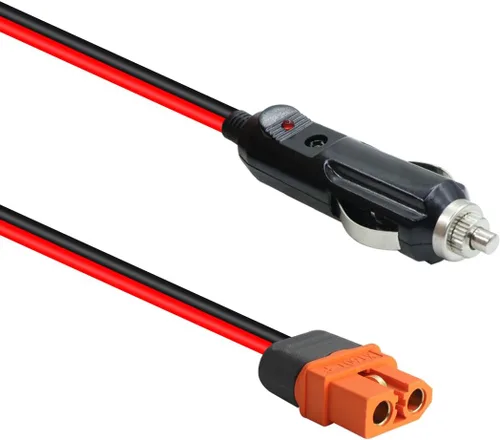 Vista 3 de XT60i - Cable de carga de enchufe para encendedor de cigarrillos, 12 V, macho a XT60i, cable adaptador para panel solar, estación de energía