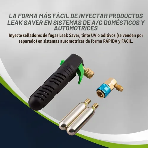 Vista 2 de Leak Saver - Inyector de sellador de fugas automotriz y herramienta limpiadora de línea de drenaje de aire acondicionado Pistola de drenaje de CO2
