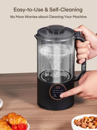 Vista 13 de FOHERE Máquina para Hacer Leche de Nuez, 6 en 1 Fabricante de Leche de Soja de 35oz para Leche de Almendra Casera, Avena, Soja, Comida para Bebés